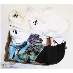 LARGE FLAT WITH NEW  MENS DRESS SHIRTS, TIES