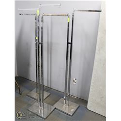 COMMERCIAL CHROME CLOTHING RACK X3