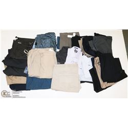 SHELF OF ASSORTED NEW MENS CLOTHING INCL SHIRTS