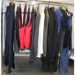 LOT OF NEW MENS CLOTHING INCL, JACKETS, PANTS X27