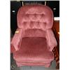 Image 1 : CLASSIC DUSTY ROSE FABRIC SWIVEL ROCKING CHAIR