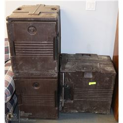 GROUP OF 3 CAMBRO FOOD STORAGE/TRANSPORT BINS