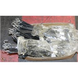 BOX OF ASSORTED SIZE RUBBER TIE DOWN STRAPS