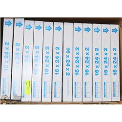 CASE WITH 12 16"X24"X2" FURNACE FILTERS