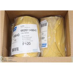 BOX WITH 4 ROLLS OF 6" SELF STICK 120 GRIT SAND-