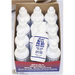 BOX OF 12 BALLPAINT MARKERS