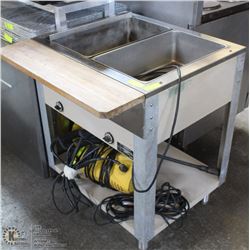 FULL-SIZED DUAL INSERT SERVING/SERVER TABLE