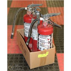 LOT OF 3  ASSORTED CHARGED FIRE EXTINGUISHERS
