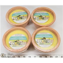 LOT OF 4 CITRONELLA CANDLES