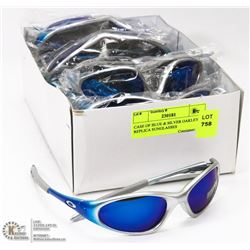 CASE OF BLUE & SILVER OAKLEY REPLICA SUNGLASSES