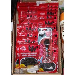 LARGE FLAT OF 20 LICORICE BABIES, EXP 2019 AND