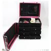 Image 1 : JEWELLERY/MAKEUP CASE WITH CONTENTS (PINK & GRAY)