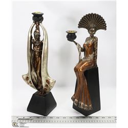 2 DECORATIVE STATUES 15" & 16" TALL.