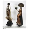 Image 1 : 2 DECORATIVE STATUES 15" & 16" TALL.