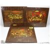Image 1 : COLLECTION OF 3 POKER PLAYING DOGS PICS ON WOOD