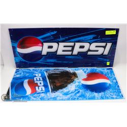 A PAIR OF PEPSI SIGNS 2 FEET X 1 FOOT