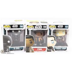 LOT OF 3 FUNKO POP COLLECTIBLES FIGURINES