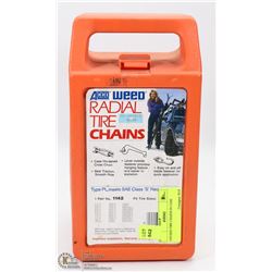 UNUSED TIRE CHAINS IN CASE