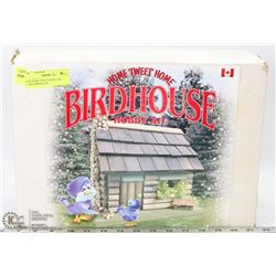 NEW HOME TWEET HOME LOG CABIN BIRDHOUSE