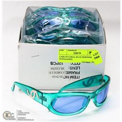 CASE OF CORAL BLUE DESIGNER SUNGLASSES