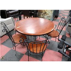 WOOD TABLE W/5 CHAIRS