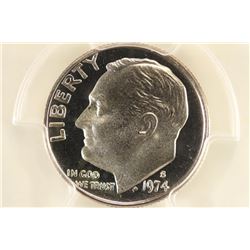 1974-S ROOSEVELT DIME PCGS PR69 DCAM