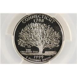 1999-S SILVER CONNECTICUT QUARTER PCGS PR69 DCAM