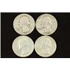 Image 1 : 1948-D,52-D,61 & 64 WASHINGTON SILVER QUARTERS