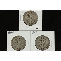 1941-S,44-D & 45 WALKING LIBERTY HALF DOLLARS