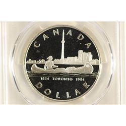 1984 CANADA TORONTO SILVER DOLLAR PCGS PR69 DCAM