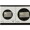 Image 1 : 2 STERLING SILVER FLAG INGOTS 4.4 GRAM 12TH US