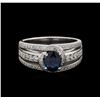 Image 2 : 1.21 ctw Sapphire and Diamond Ring - 18KT White Gold