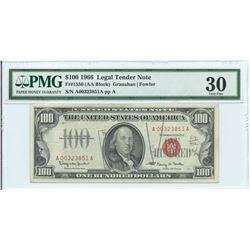 1966 $ 100 Legal Tender Note PMG Very Fine 30