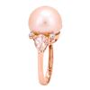 Image 2 : Pearl, Morganite and Diamond Ring - 14KT Rose Gold