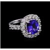 Image 1 : 2.85 ctw Tanzanite and Diamond Ring - 14KT White Gold