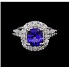 Image 2 : 2.85 ctw Tanzanite and Diamond Ring - 14KT White Gold