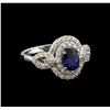 14KT White Gold 1.02 ctw Sapphire and Diamond Ring