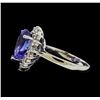 Image 3 : 4.92 ctw Tanzanite and Diamond Ring - 14KT White Gold