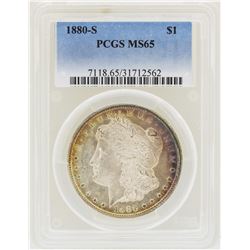 1880-S $1 Morgan Silver Dollar Coin PCGS MS65