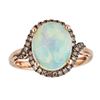 Image 1 : 3.07 ctw Opal and Brown Diamond Ring - 14KT Rose Gold