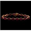 Image 1 : 14KT Rose Gold 17.82 ctw Ruby and Diamond Bracelet