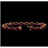 Image 3 : 14KT Rose Gold 17.82 ctw Ruby and Diamond Bracelet