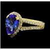 Image 1 : 2.05 ctw Tanzanite and Diamond Ring - 14KT Yellow Gold