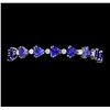 25.91 ctw Tanzanite And Diamond Bracelet - 14KT White Gold