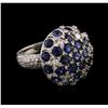 14KT White Gold 3.55 ctw Sapphire and Diamond Ring