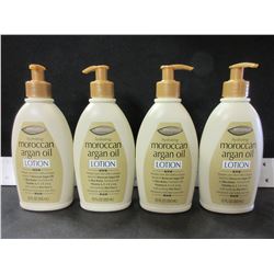 4 New Moroccan Argan Oil Lotion with pump / 12 fl oz each