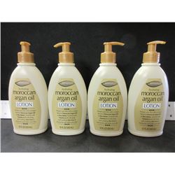 4 New Moroccan Argan Oil Lotion with pump / 12 fl oz each