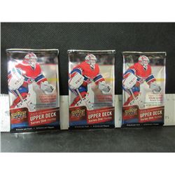 3 Unopened Factory sealed 2015-16 Upper Deck seies 1 Hockey Cards