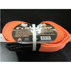 New 4 inch x 30 feet 9 ton/18,000lb Tow Strap / will not rot or tear