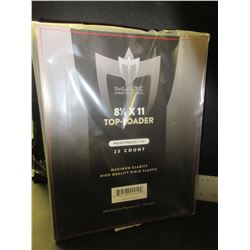 25 New 8 1/2 x 11 Top- Loader high quality rigid plastic sleeves